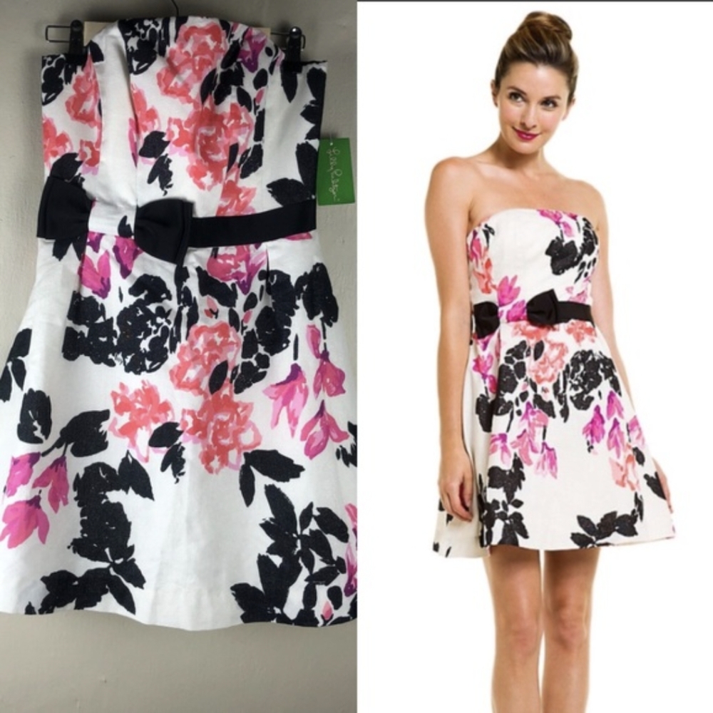Lilly Pulitzer Amberly black white pink dress